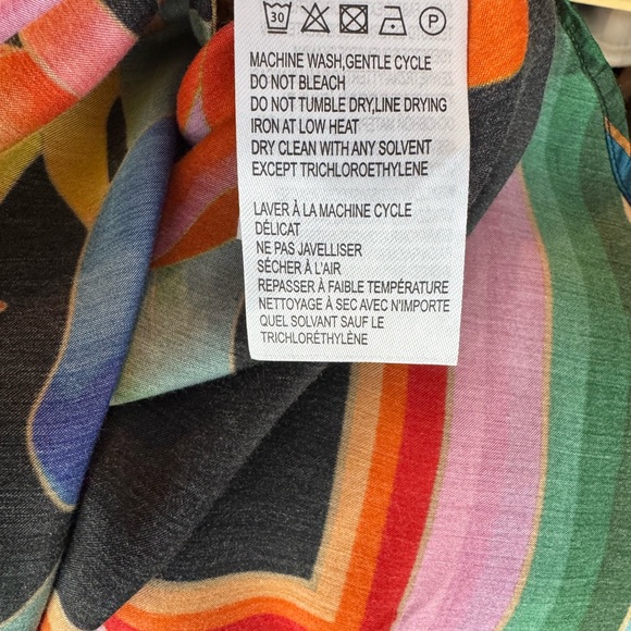 FARM Rio Black Multicolor Floral Stripe Button-Down Blouse - Picture 8 of 10